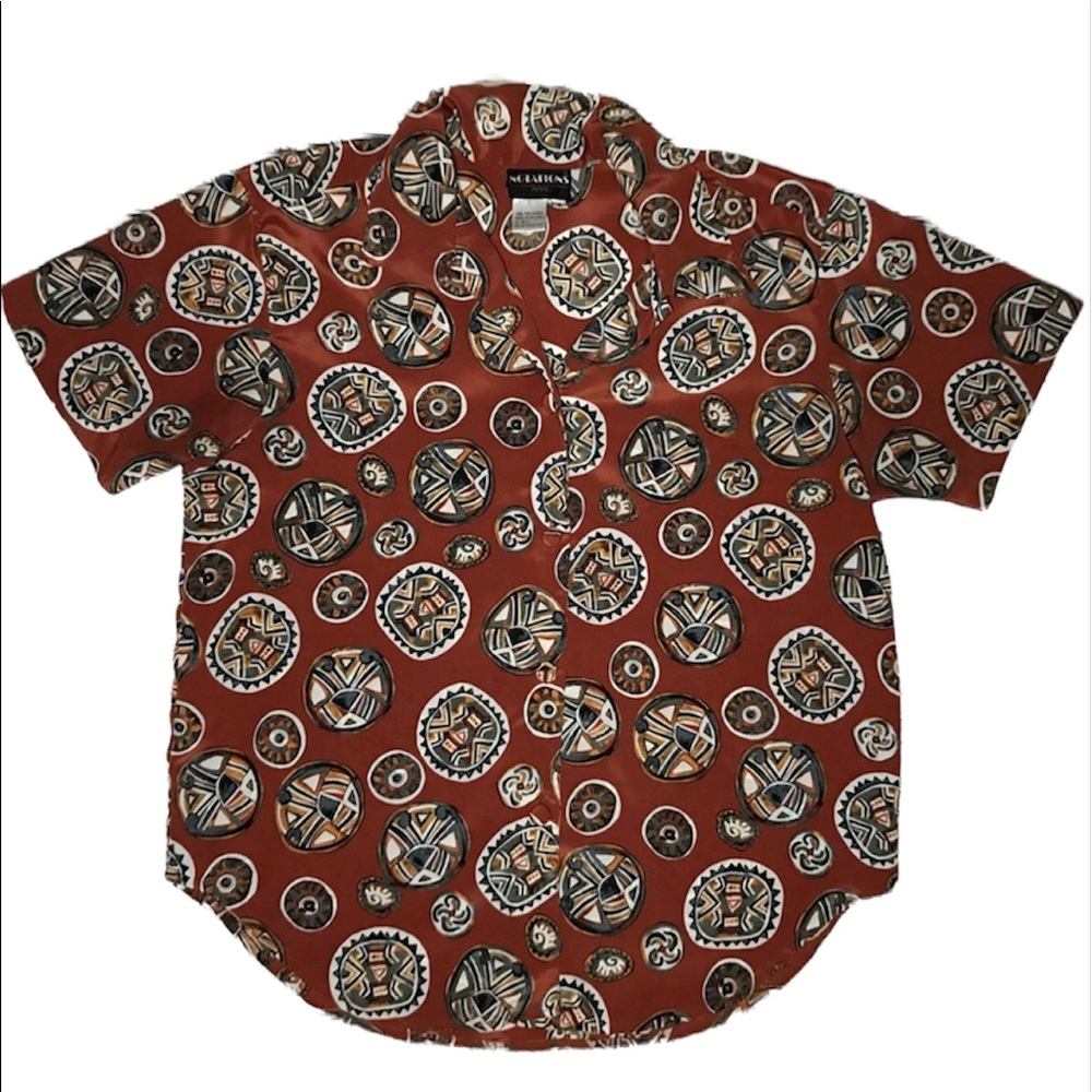 Notions vintage Petite Short Sleeved Button Down Blouse